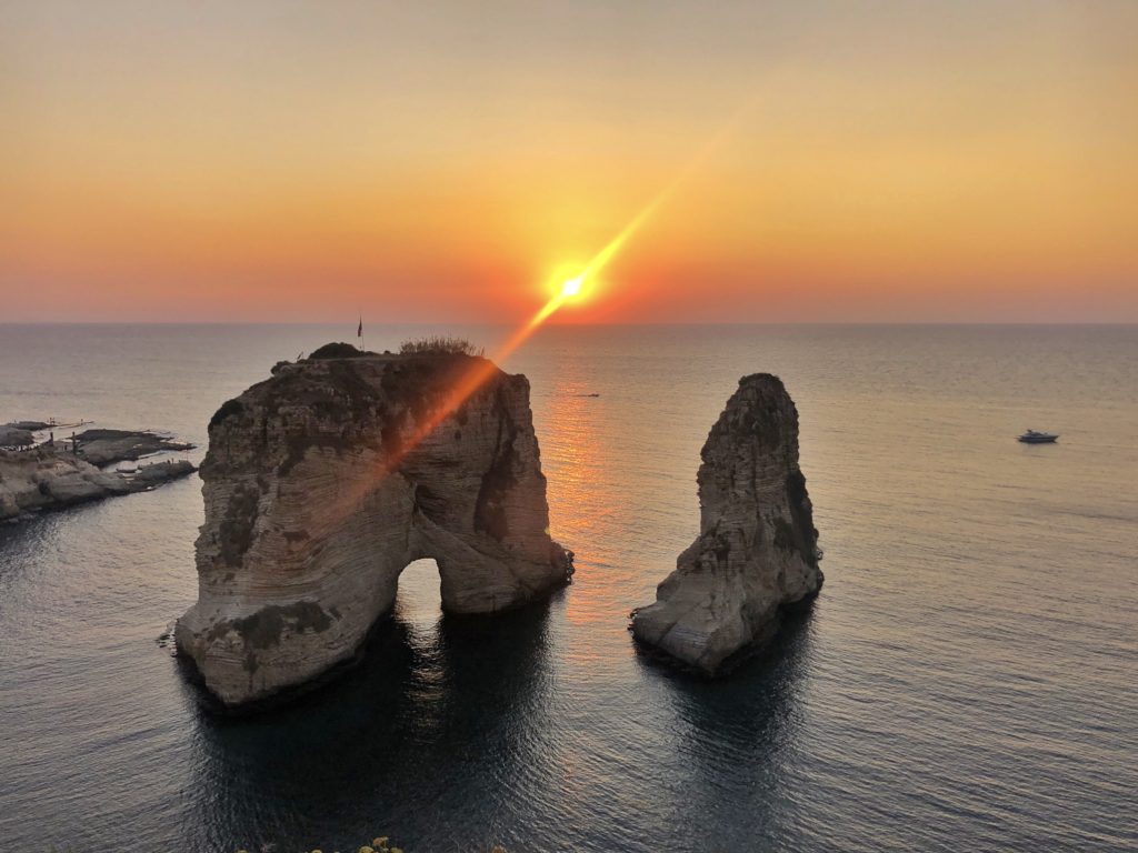 Raouche sunset Beirut Lebanon